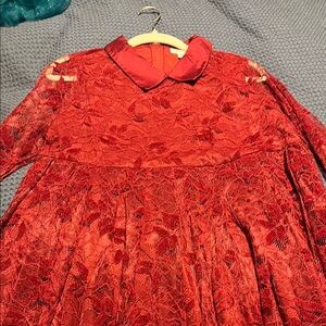 Elegant Red Lace Dress